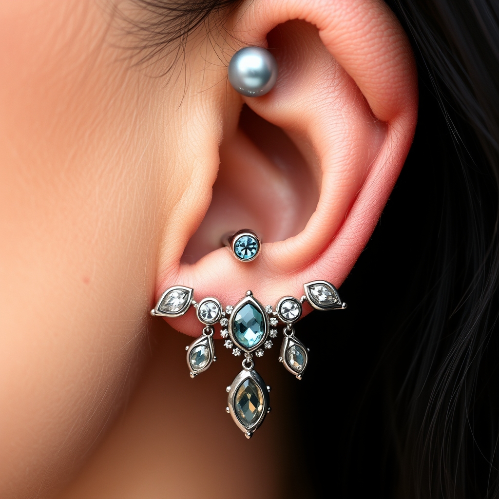 Virtual navel piercing try-on - Simple Spiral Scroll - online piercing simulator