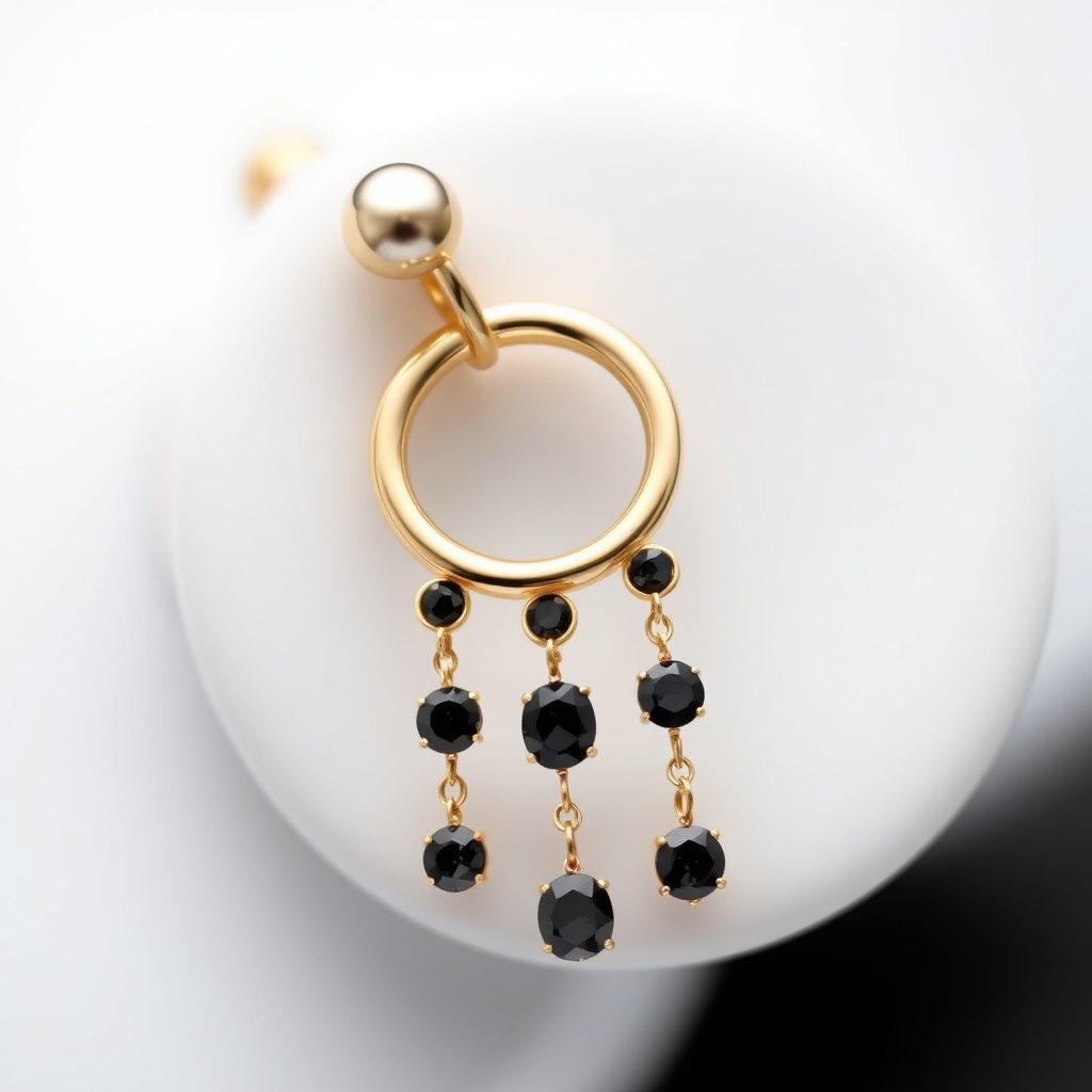 Virtual navel piercing try-on - Stunning Navel Accent Statement Jewelry - online piercing simulator