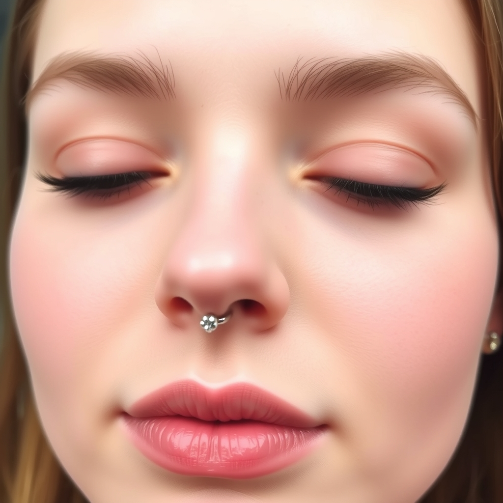 Related body modification piercing design - Nose Tip Piercing Design - AI generated piercing idea
