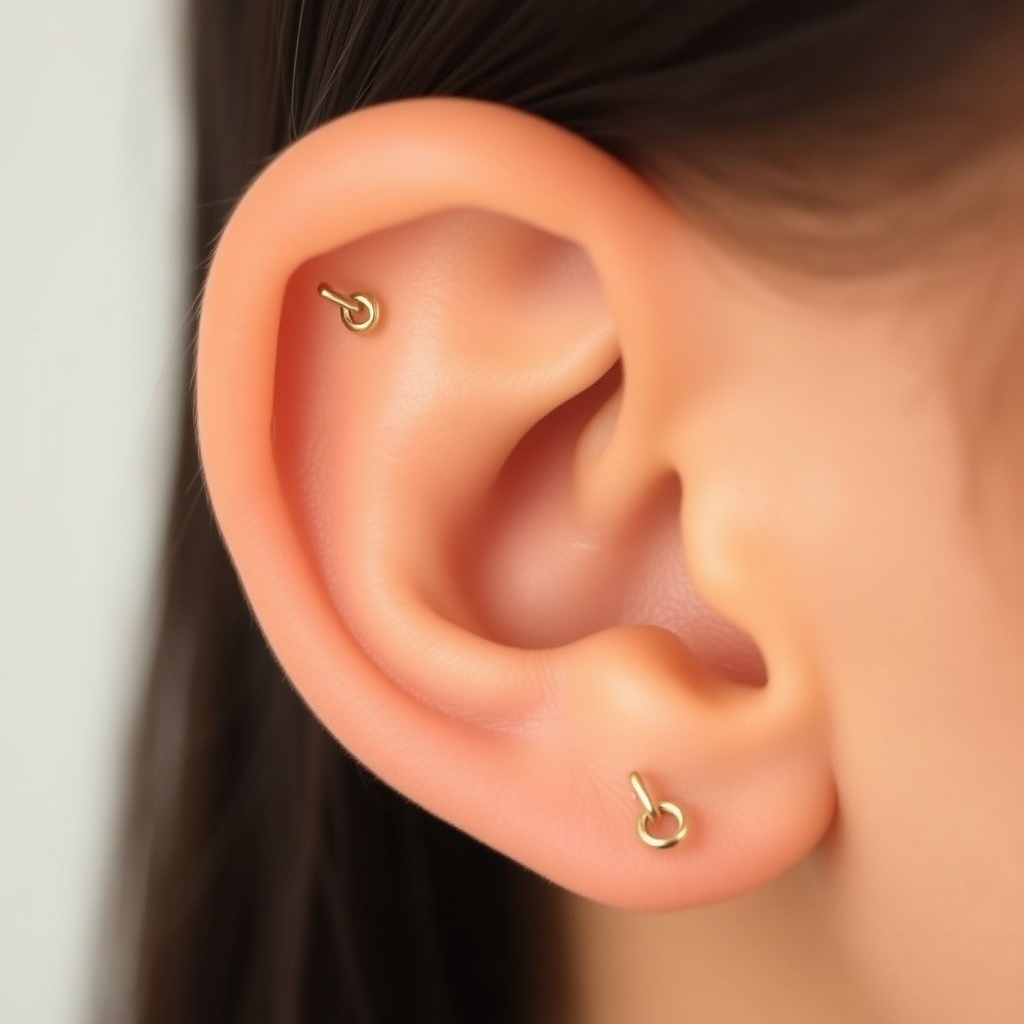 Virtual ear piercing try-on - Simple Spiral Ear Curb - online piercing simulator