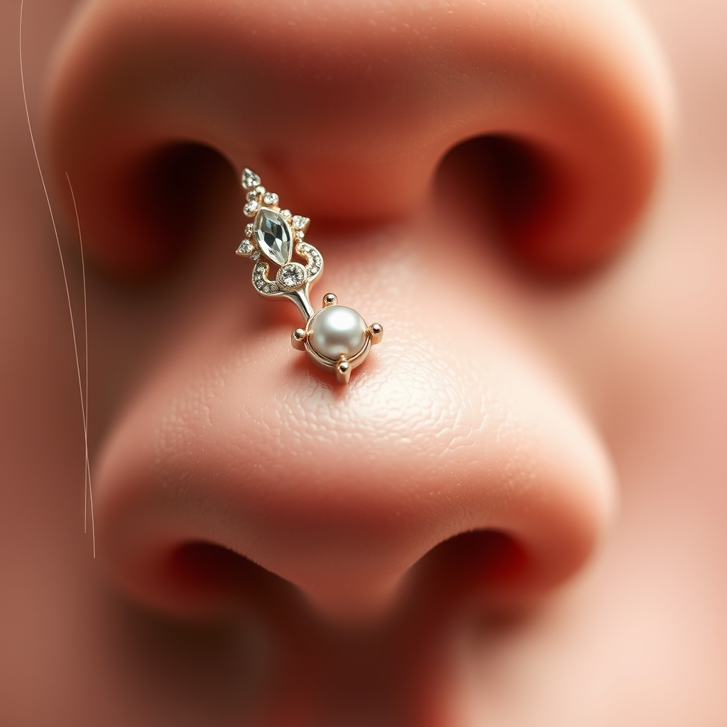 Related piercing piercing design - Tiny Spiral Nose Ring Design - AI generated piercing idea