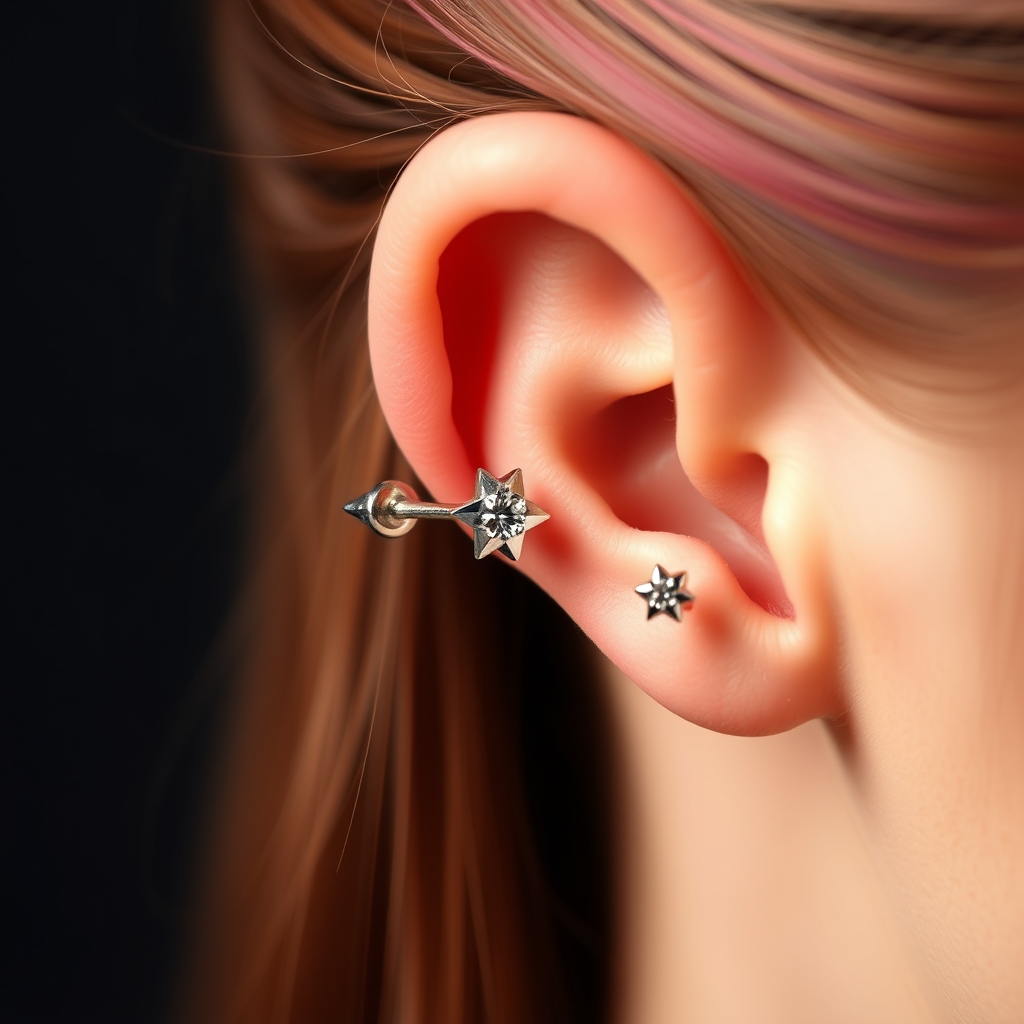 Related body jewelry piercing design - Minimalist Floral Bloom - AI generated piercing idea
