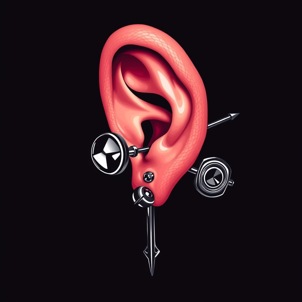 Related industrial piercing piercing design - Industrial Edge - AI generated piercing idea