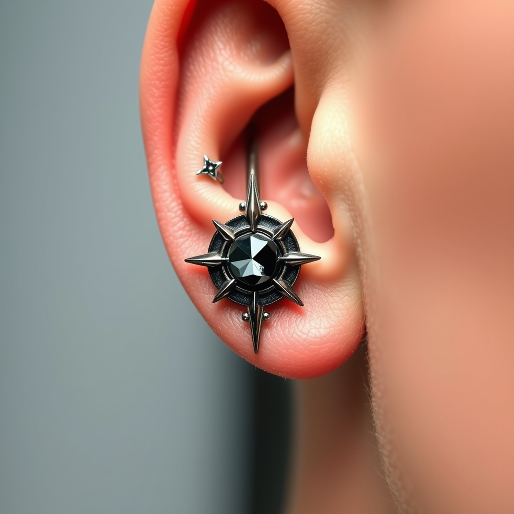 Related industrial piercing piercing design - Industrial Strength Edge - AI generated piercing idea