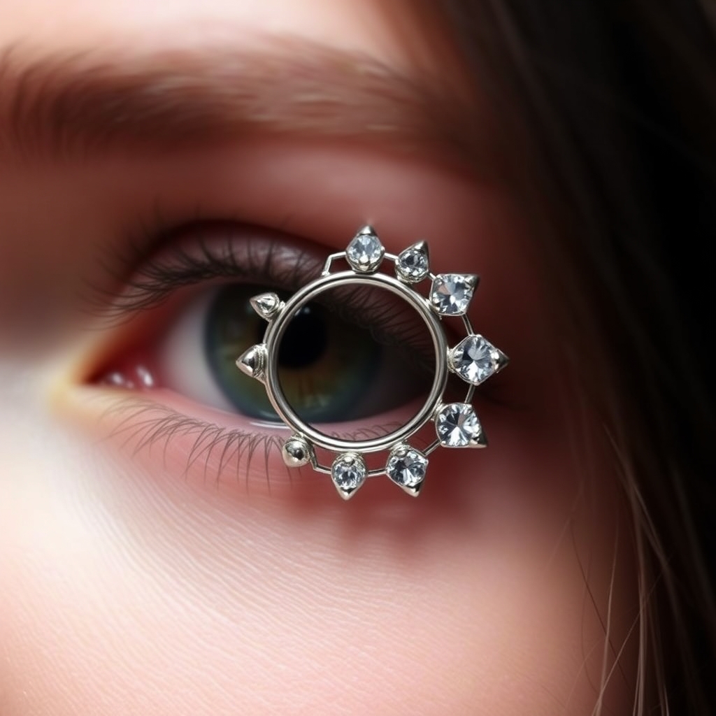 Related body jewelry piercing design - Sleek Minimalist Facial Piercing Design - AI generated piercing idea