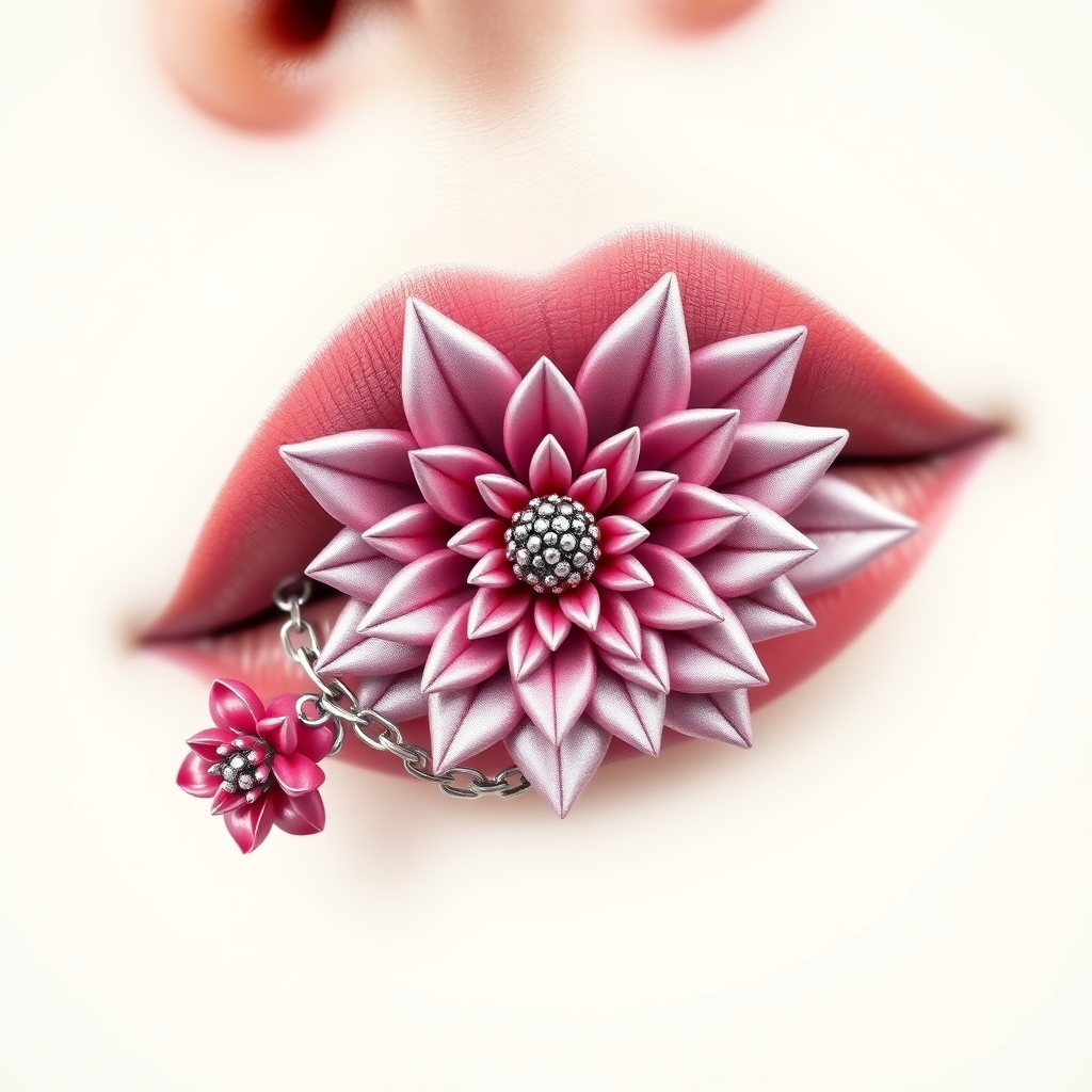 AI piercing generator result - Lip Curve Jewelry Accent - lip style jewelry piercing