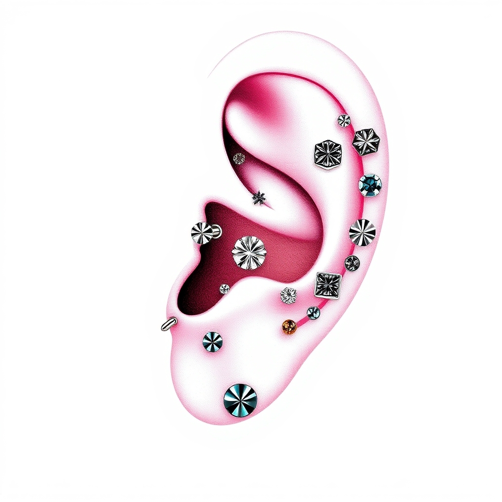Related ear piercings piercing design - Tiny Hoop with Delicate Dangle - AI generated piercing idea
