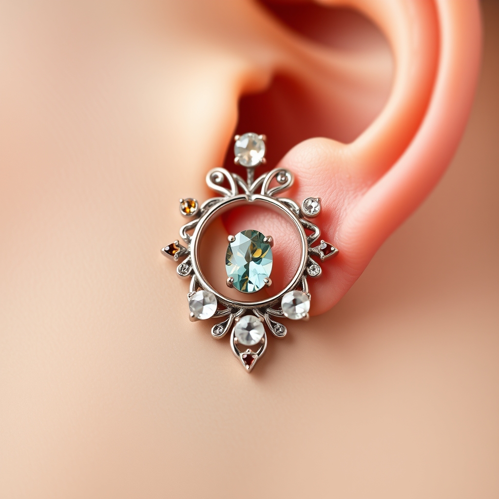 AI generated fashion design - Sleek Linear Jewel Accordance - free piercing generator result