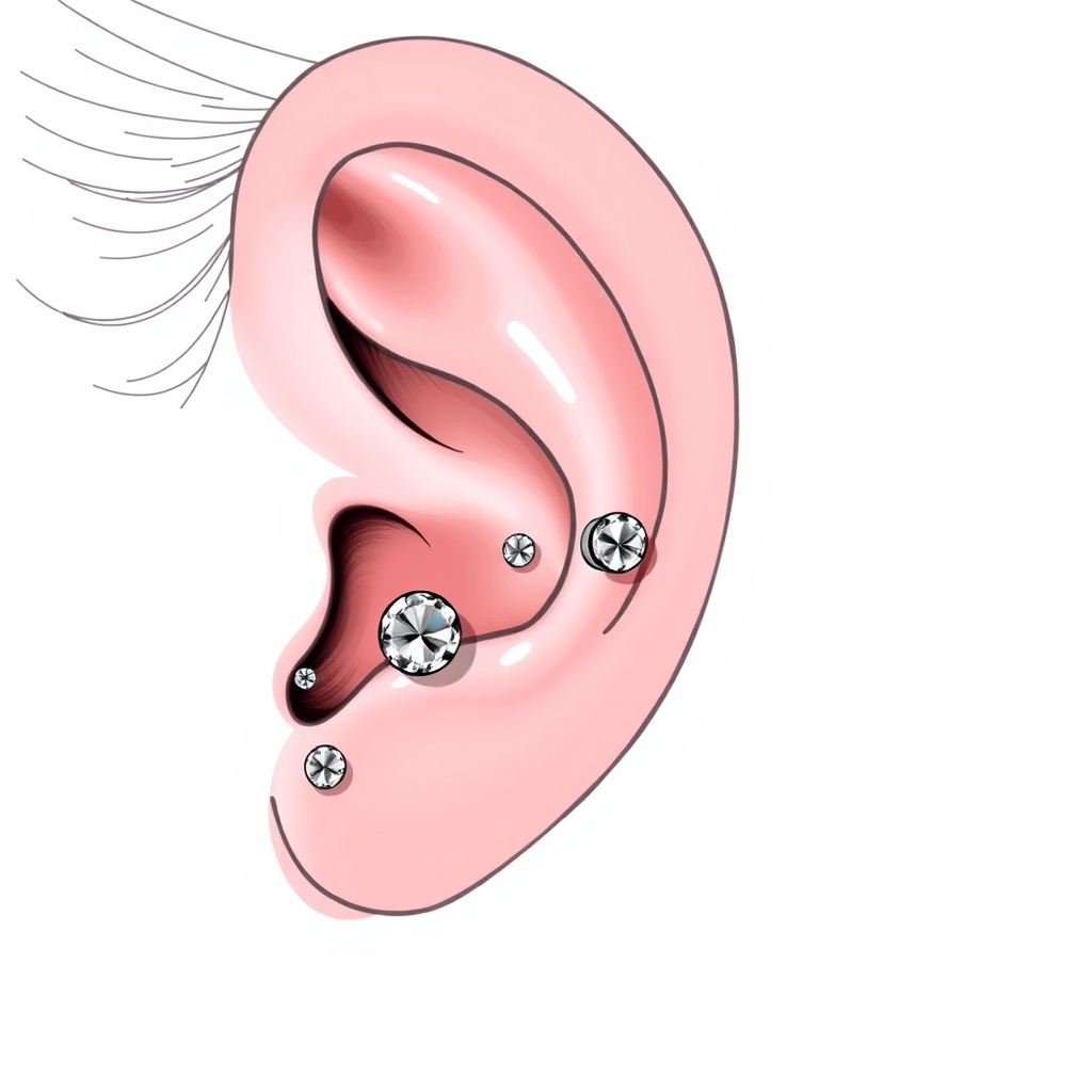 Related anatomy piercing design - Tiny Triple Helix Loop - AI generated piercing idea