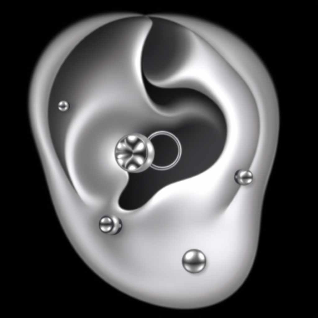 Related body jewelry piercing design - Elegant Leaf Trail Piercing - AI generated piercing idea