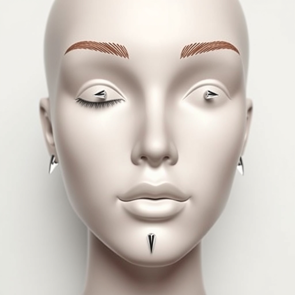 AI generated piercings design - Triple Bridge Microdermal Piercing - free piercing generator result