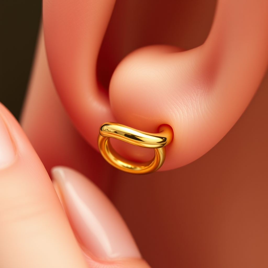 Related jewelry piercing design - Tongue Stud with Tiny Celtic Knot - AI generated piercing idea