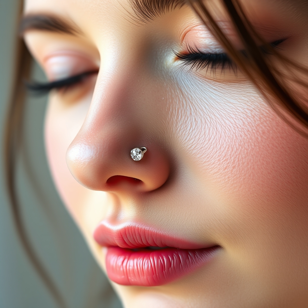 AI piercing generator result - Simple Studs - nose style jewelry piercing