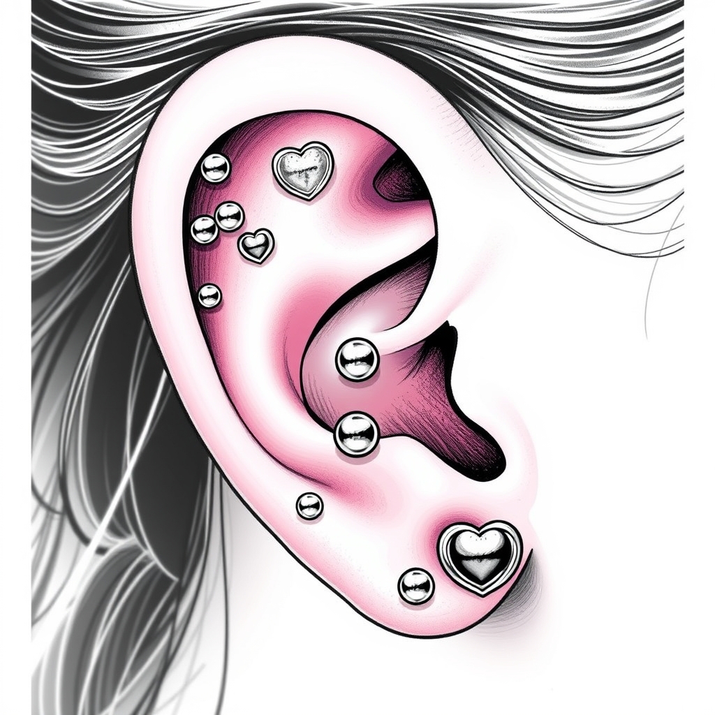 Related ear piercings piercing design - Delicate Dainty Earlobe Piercing Design - AI generated piercing idea