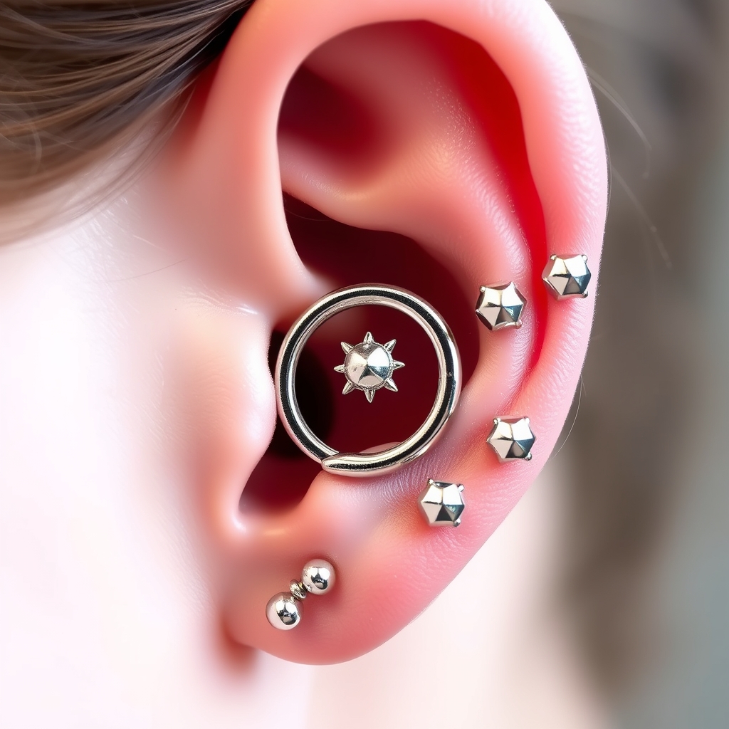 AI generated piercing design - Sleeve of Stars - free piercing generator result