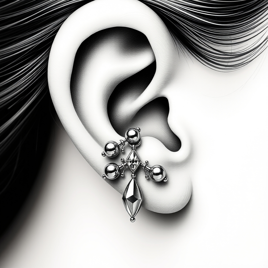 AI generated coach design - Elegant Ear Cuff Piercing Design - free piercing generator result