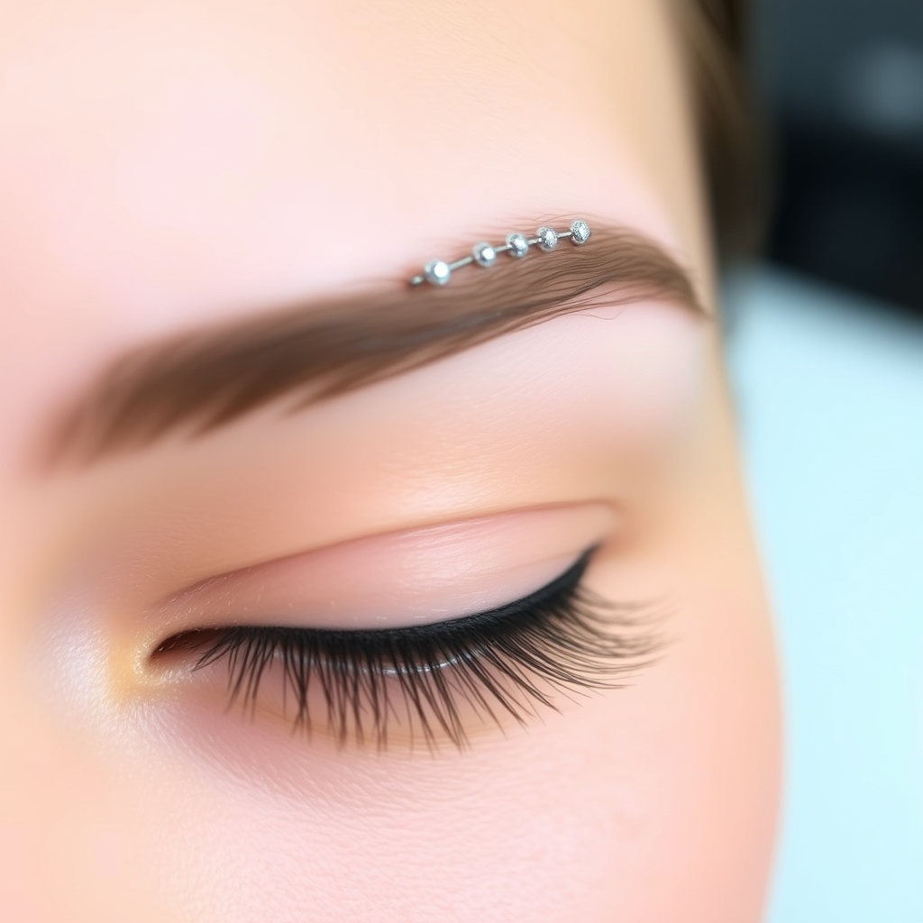 Related jewelry piercing design - Eyebrow Arch Accent - AI generated piercing idea