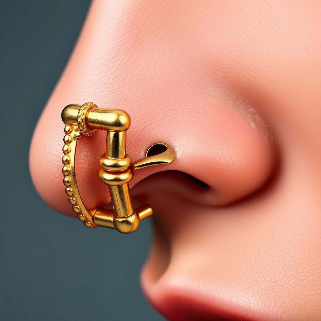 Related body modification piercing design - Tribal Inspired Nose Stud Design - AI generated piercing idea
