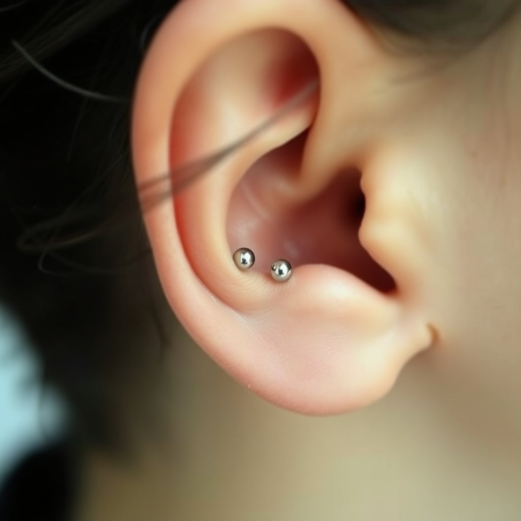 AI generated ear piercing design - Minimalist Simple Spiral Ear Piercing - free piercing generator result