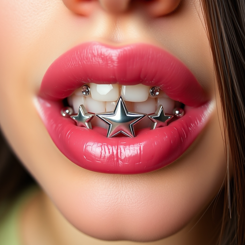 AI generated astronomy design - Celestial Dreams on the Lips - free piercing generator result