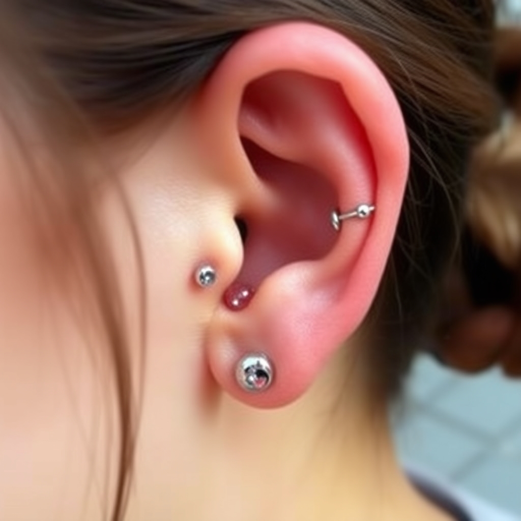 AI generated ear piercing design - Simple Spiral Ear Piercing Design - free piercing generator result