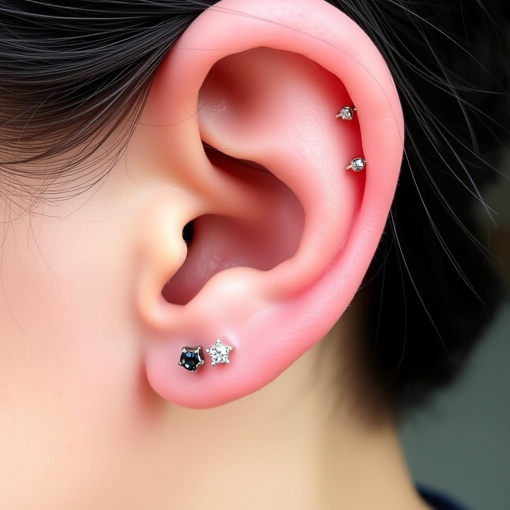 Related body jewelry piercing design - Delicate Floral Woven Ear Cuff - AI generated piercing idea