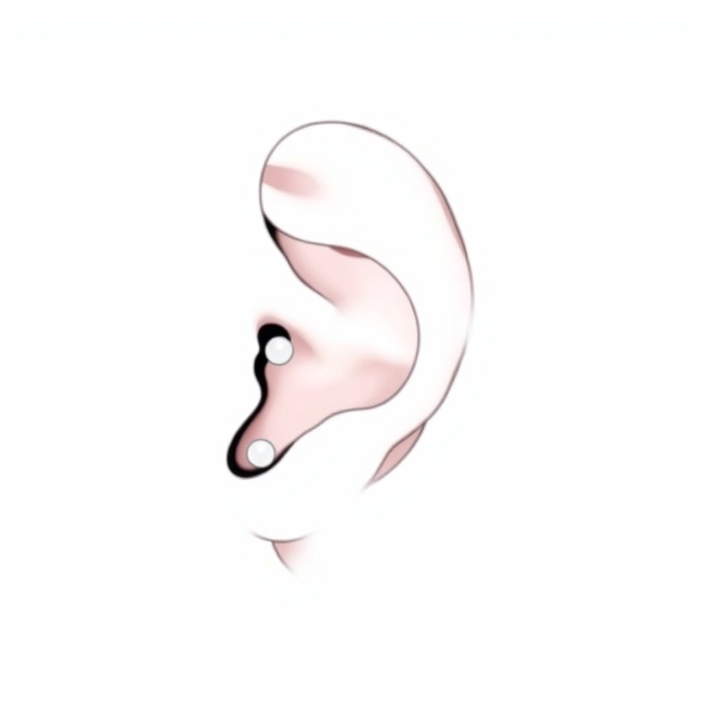 AI piercing generator result - Tiny Heart with Small Stone - ear style body jewelry piercing