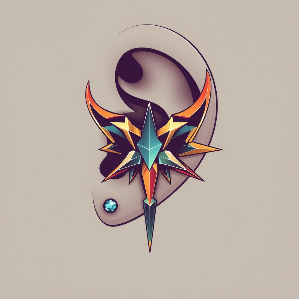 AI piercing generator result - Tiny Dainty Floral Ear Piercing - ear style jewelry piercing