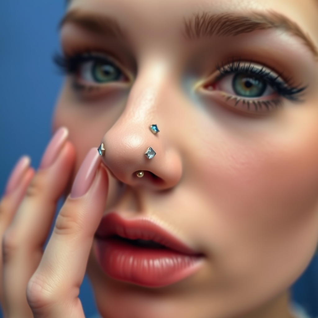 Virtual nose piercing try-on - Nose Tip Jewelry Accent - online piercing simulator