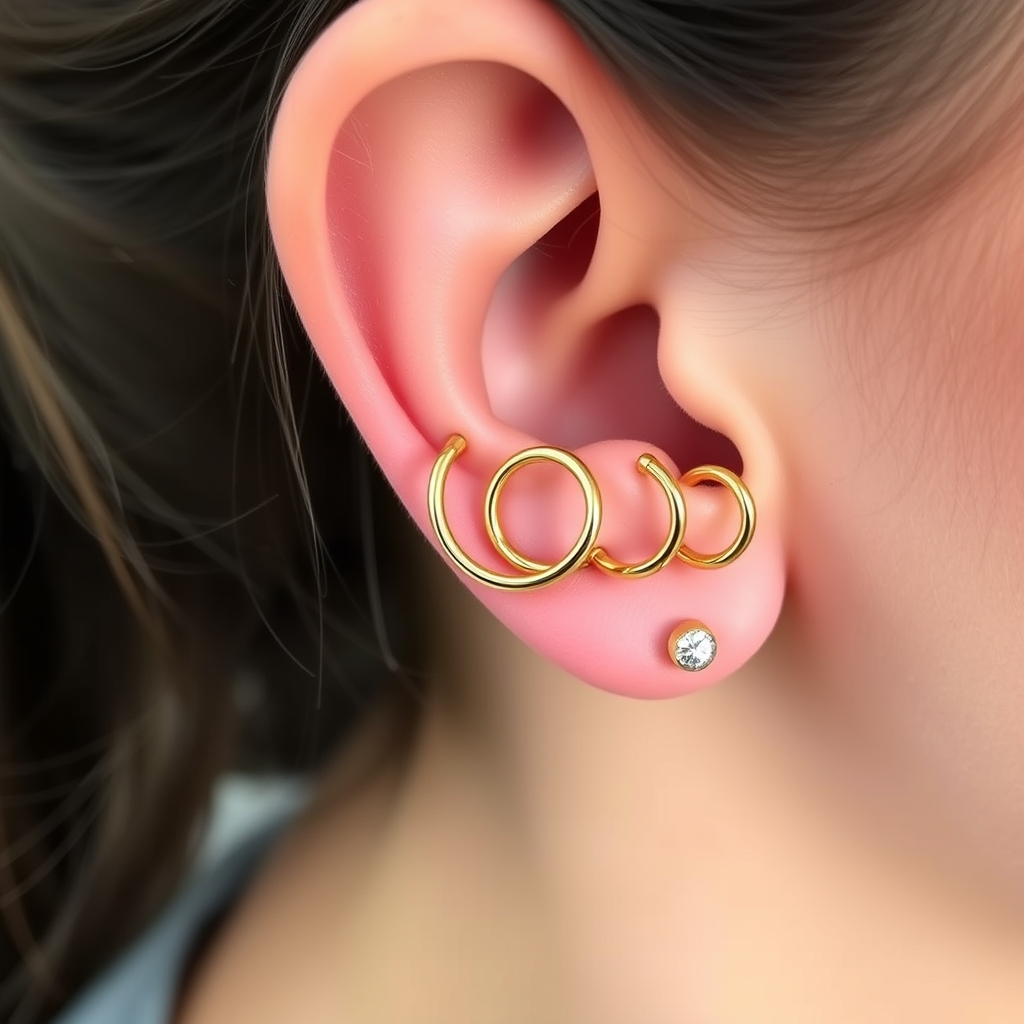 Related piercing piercing design - Simple Starlight Ear Piercing - AI generated piercing idea