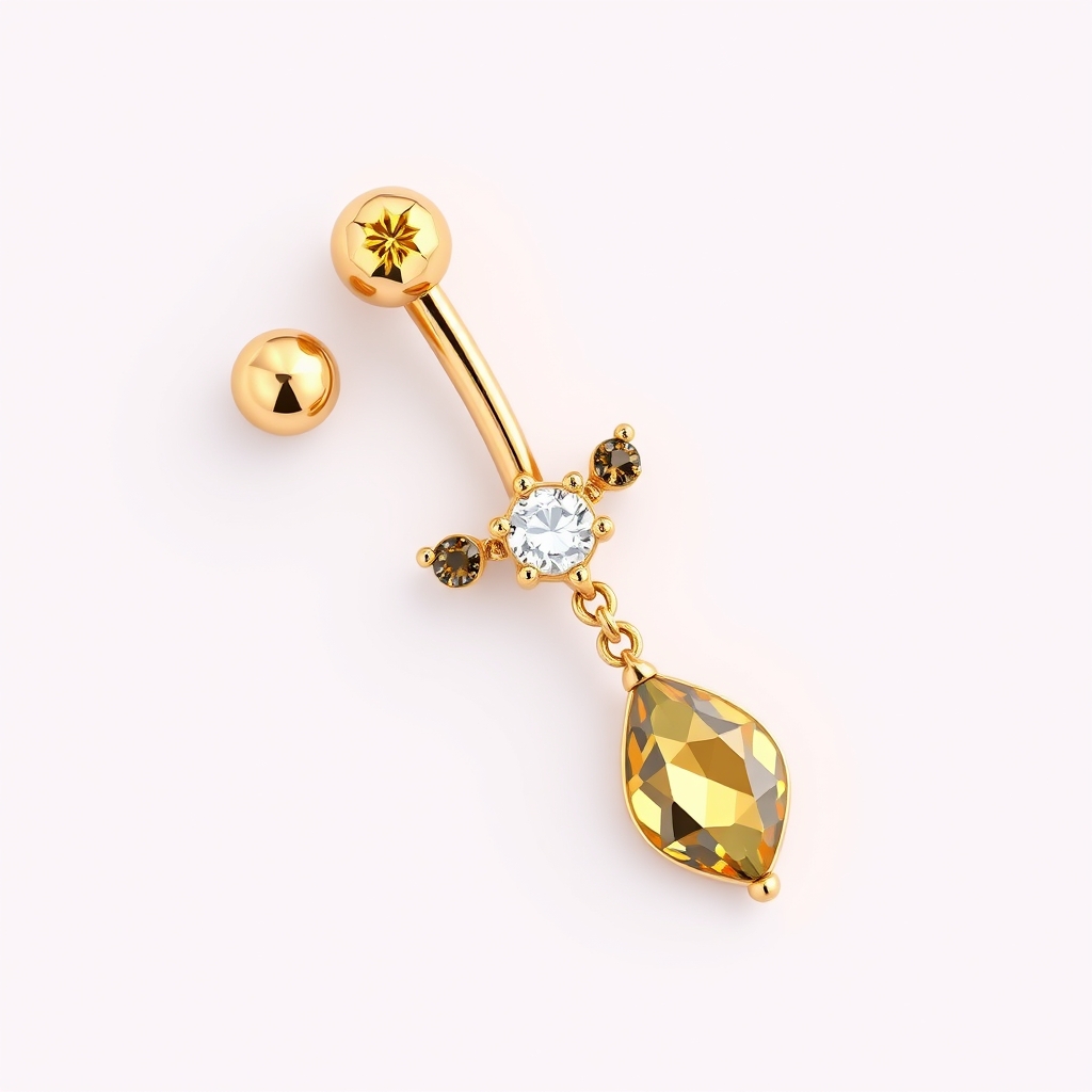 Virtual navel piercing try-on - Simple Spiral Body Jewelry - online piercing simulator