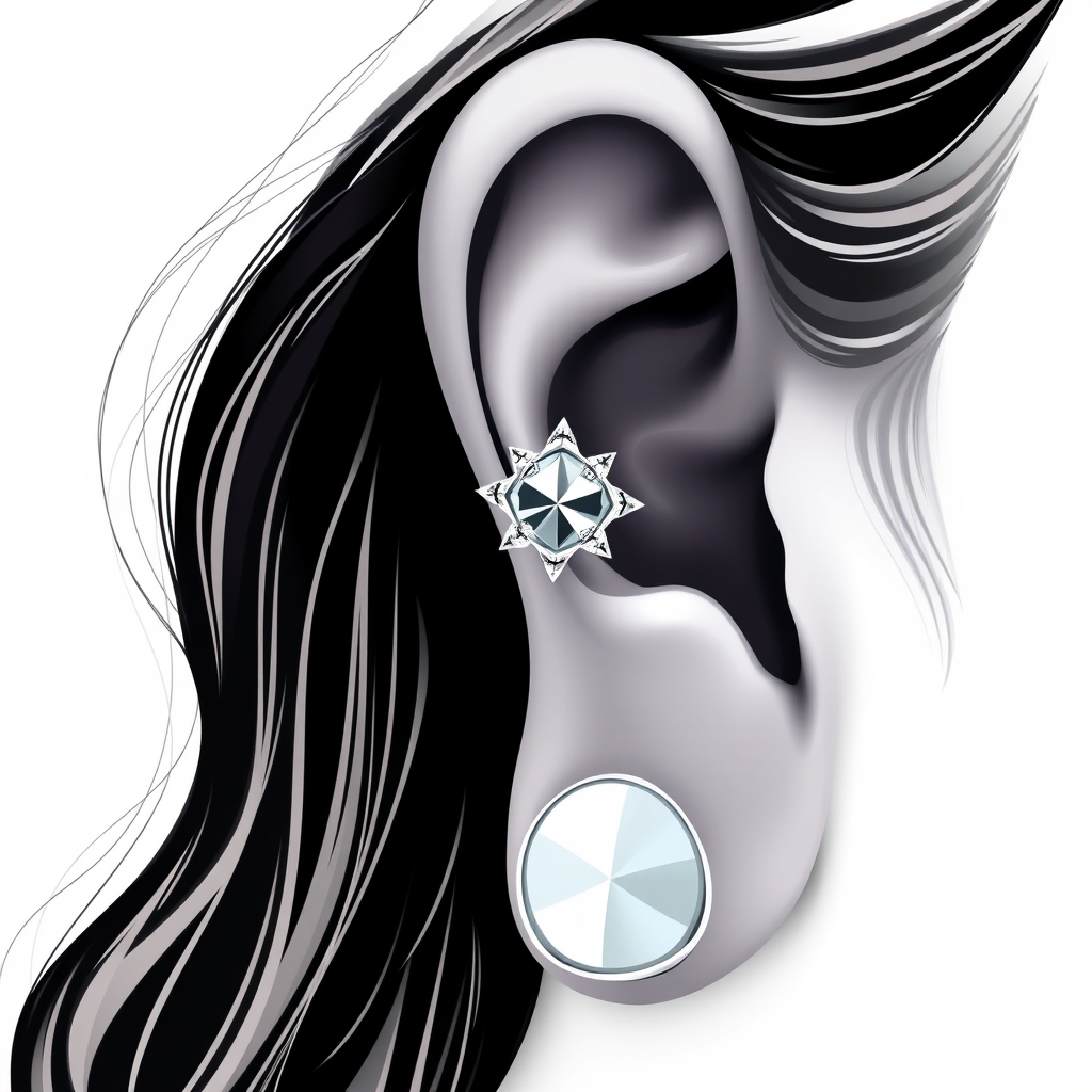 Related jewelry piercing design - Delicate Floral Woven Ear Jewelry - AI generated piercing idea