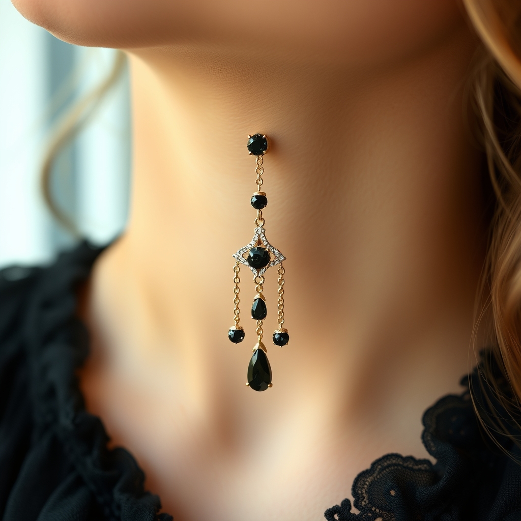 AI piercing generator result - Hidden Treasure Navel Piercing Design - navel style body modification piercing