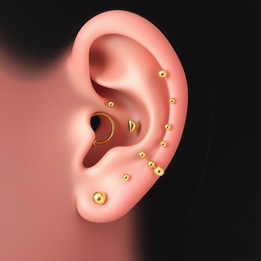 Related body jewelry piercing design - Simple Serenity Circle - AI generated piercing idea