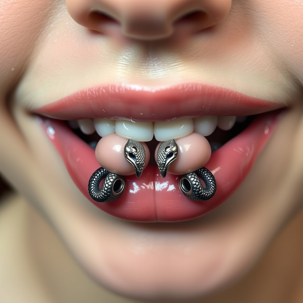 Related body modification piercing design - Simple Lip Line - AI generated piercing idea