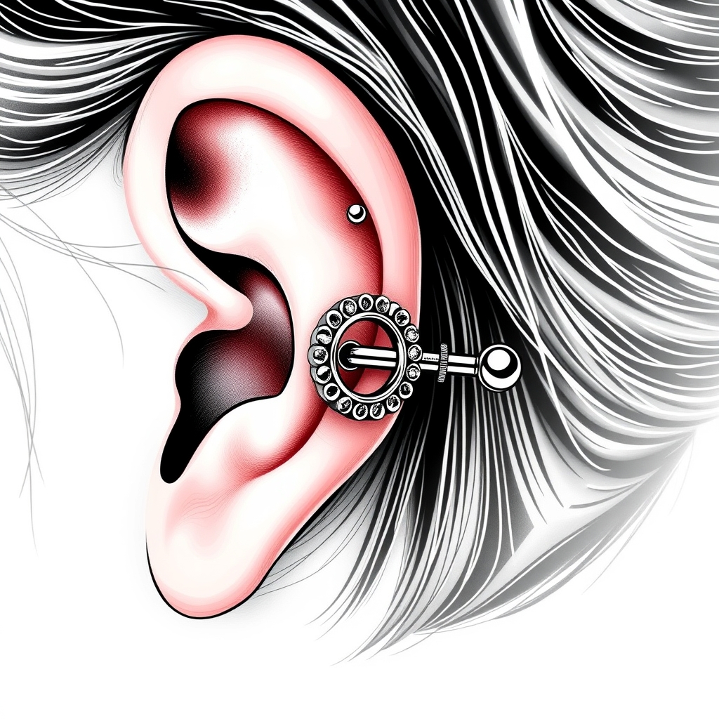 AI generated ear piercings design - Minimalist Earlobe Accent - free piercing generator result