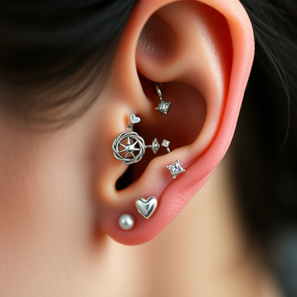 Related jewelry piercing design - Sparkling Diamond Dangle Earring - AI generated piercing idea