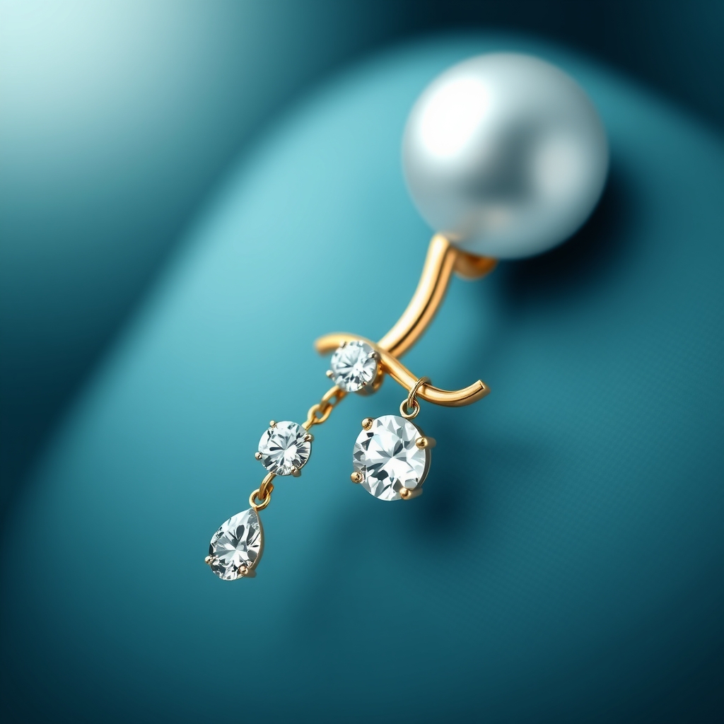 Virtual navel piercing try-on - Simple Navel Accent - online piercing simulator