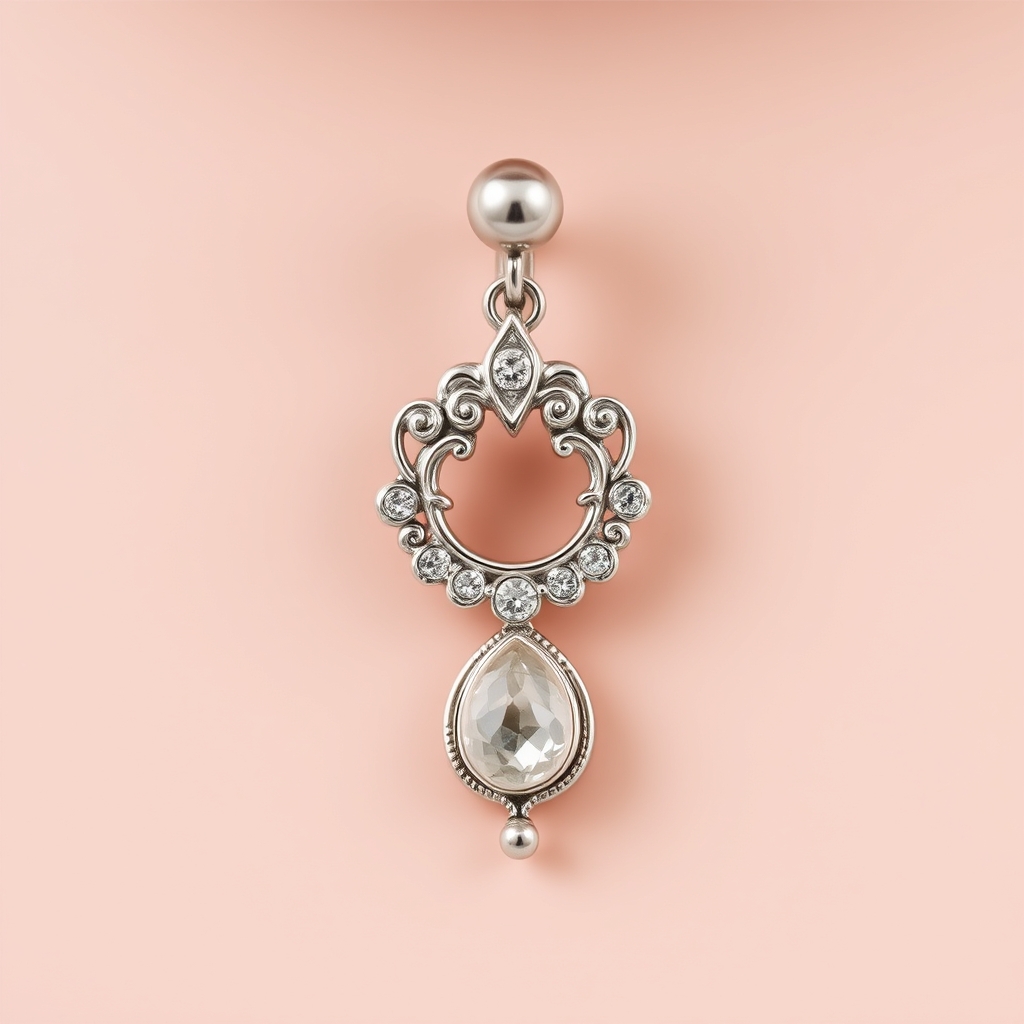 Virtual navel piercing try-on - Celestial Bloom - online piercing simulator