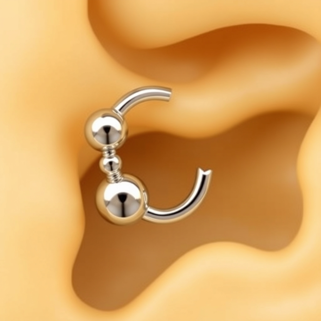 AI generated piercings design - Tiny Twisted Spiral Ear Cuff - free piercing generator result