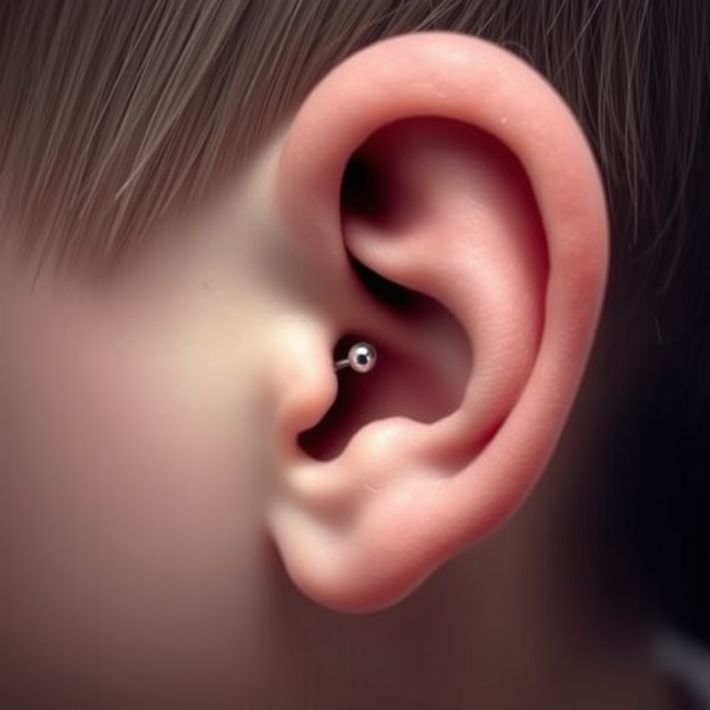 Related ear piercing piercing design - Delicate Floral Scroll Ear Piercing - AI generated piercing idea