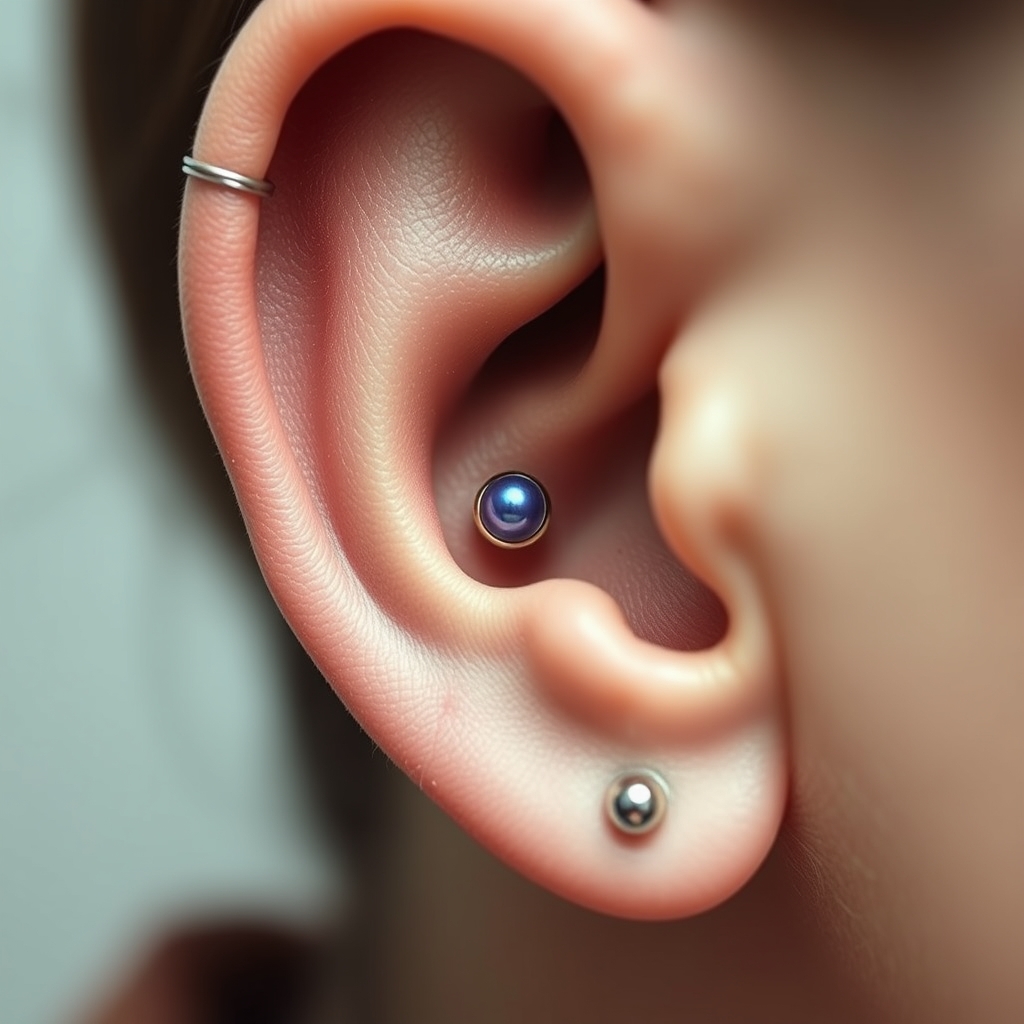 AI generated piercing design - Simple Earlobe Accent - free piercing generator result