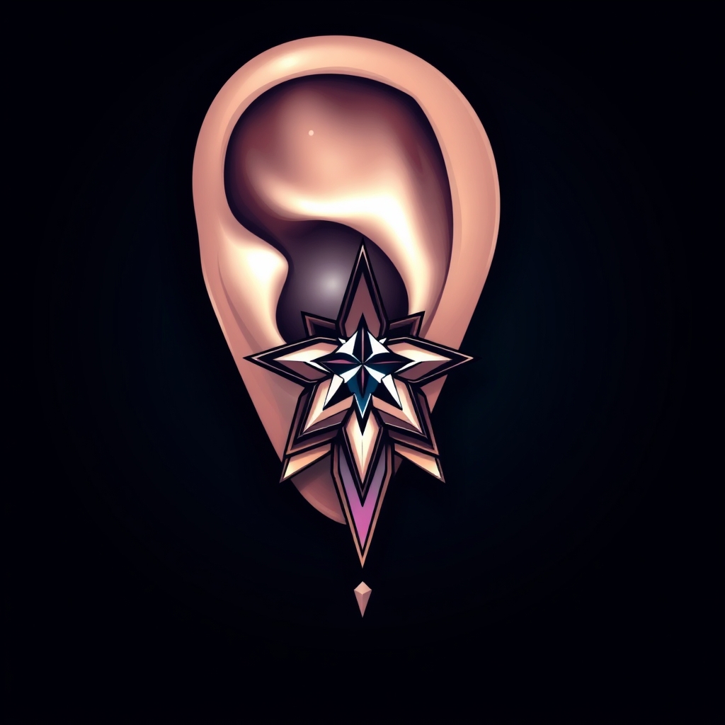 Related body jewelry piercing design - Simple Starlight Stud - AI generated piercing idea