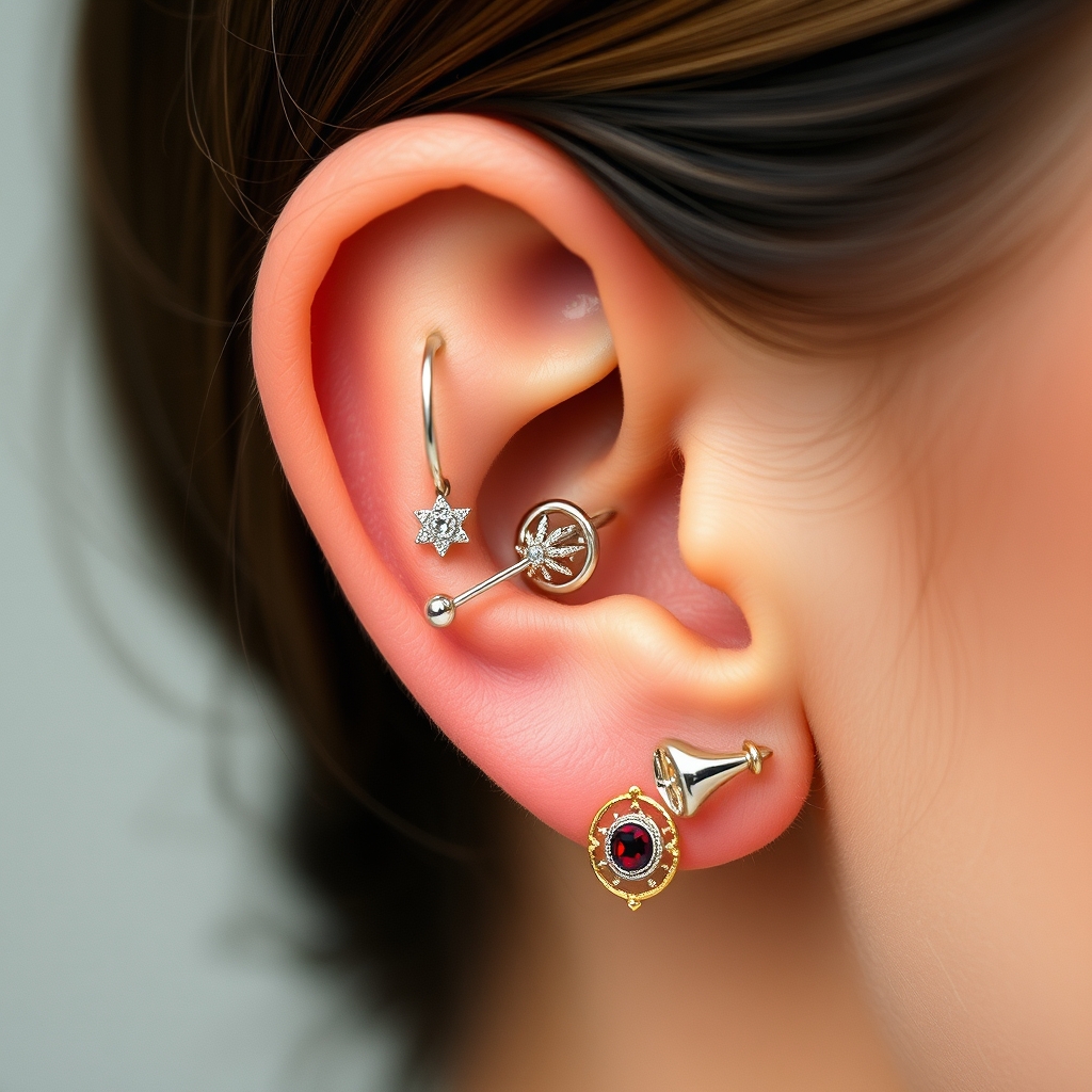 Related jewelry piercing design - Tiny Diamond Accent Ear Cuff - AI generated piercing idea
