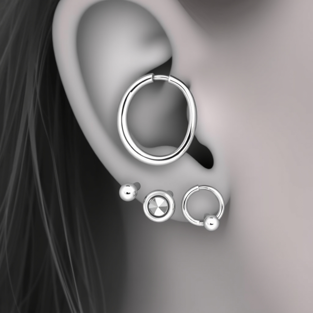 Related body jewelry piercing design - Celestial Starlight Orbit - AI generated piercing idea