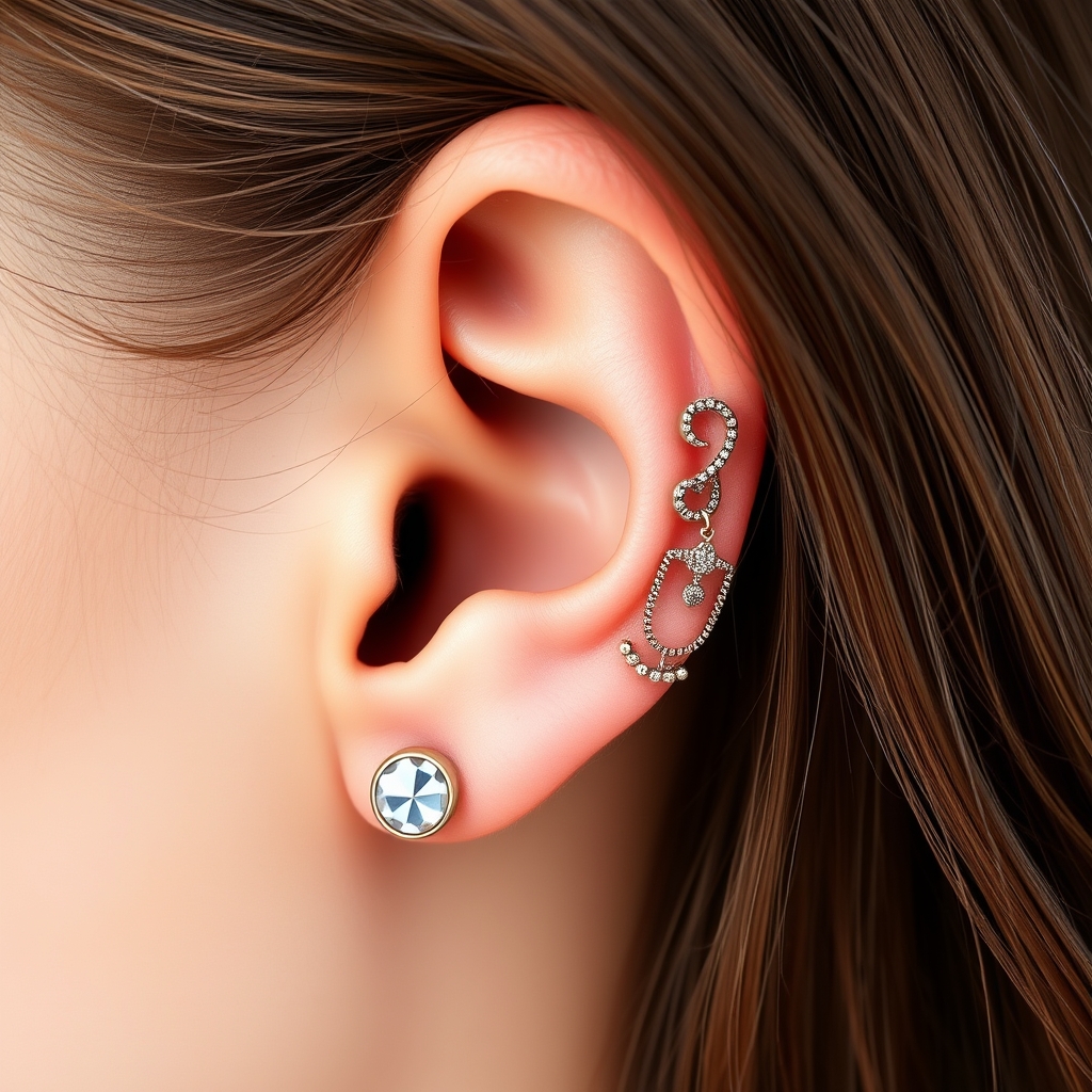 AI generated fashion design - Elegant Ear Scroll Ring - free piercing generator result