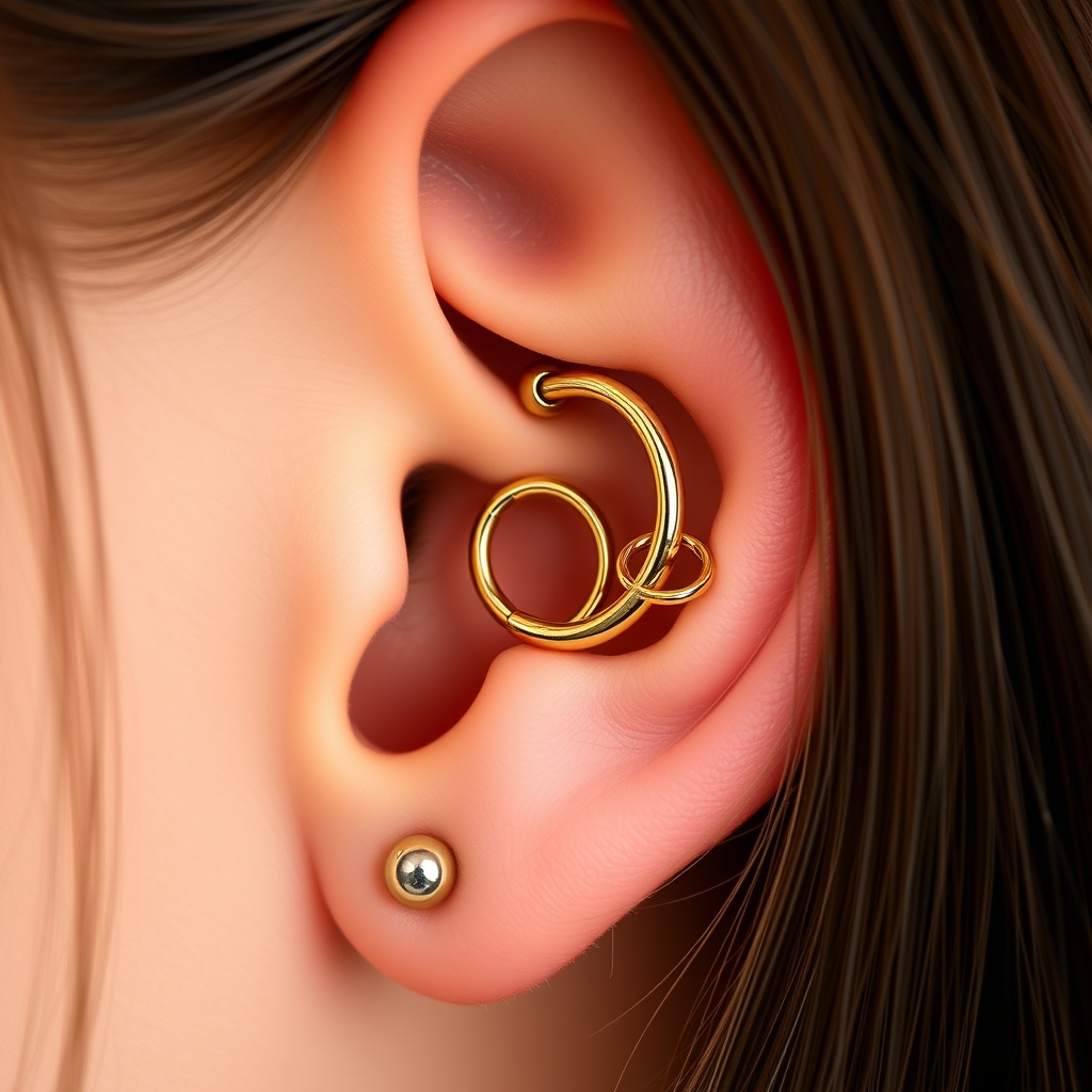 Related body jewelry piercing design - Tiny Tribal Dot Earlobe Piercing - AI generated piercing idea