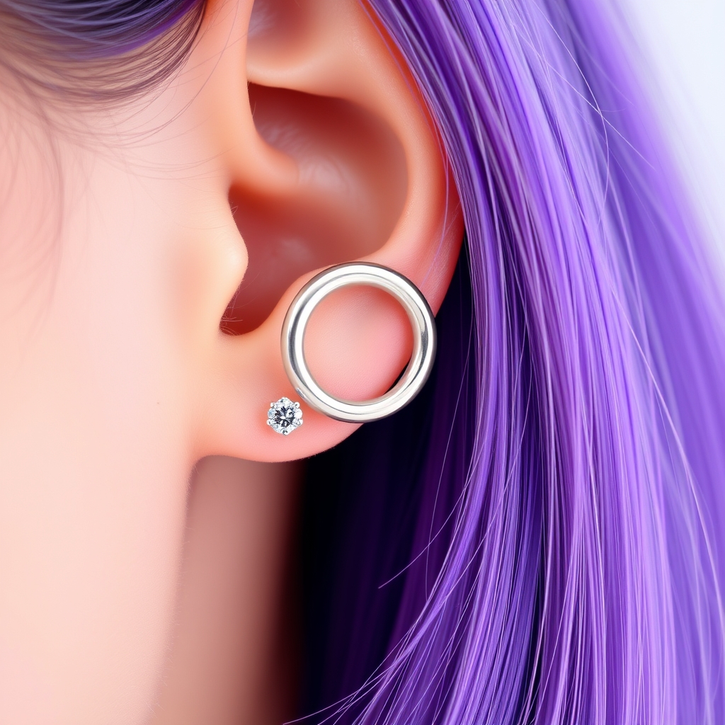 Related jewelry piercing design - Tiny Hoop Ear Cuff - AI generated piercing idea