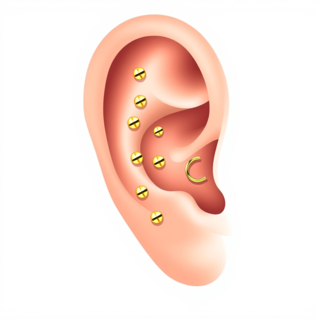 AI generated ear piercing design - Tiny Dainty Floral Vine Design - free piercing generator result