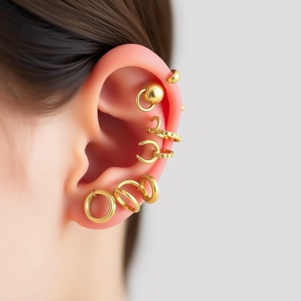 Related jewelry piercing design - Earlobe Dangle - AI generated piercing idea